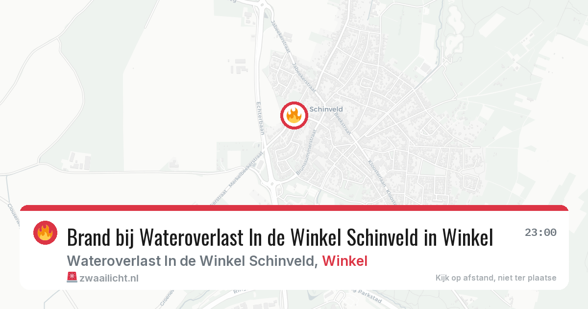 Brand bij Wateroverlast In de Winkel Schinveld in Winkel — 17 mrt 2026