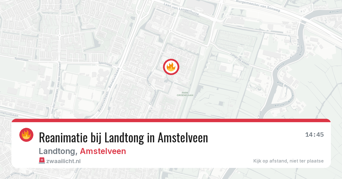 Reanimatie bij Landtong in Amstelveen — 21 mei 2026