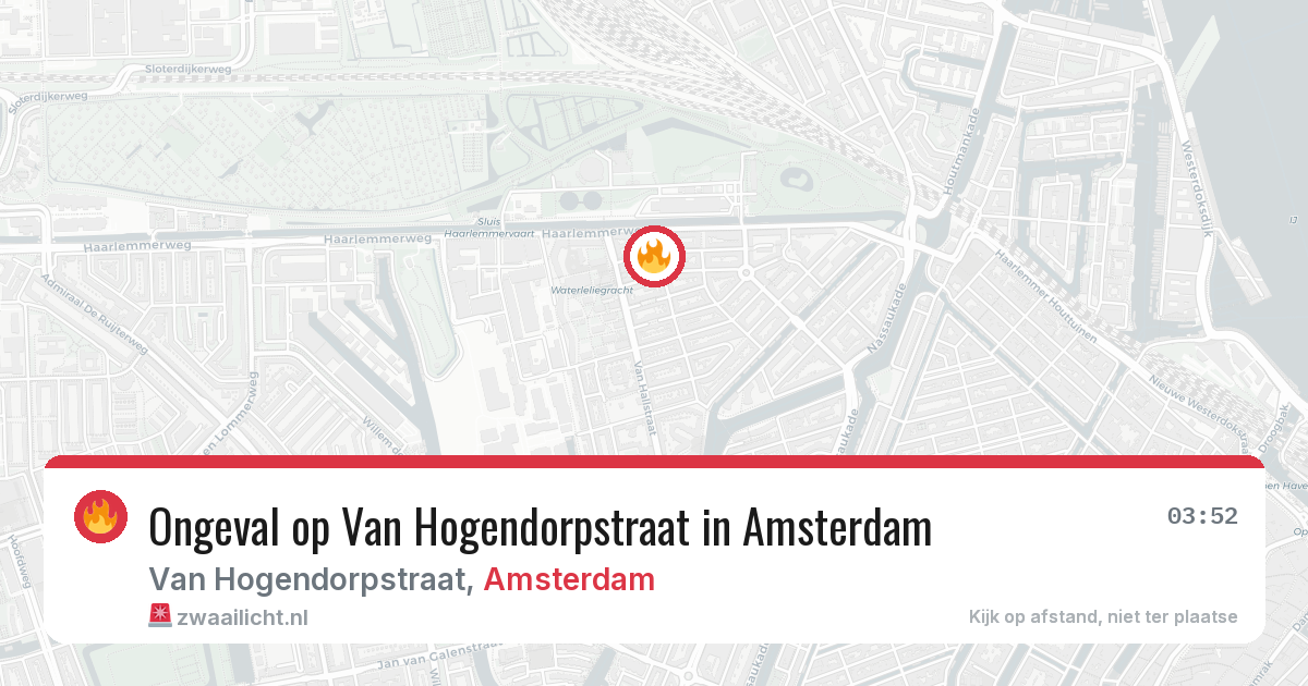 Ongeval op Van Hogendorpstraat in Amsterdam — 14 aug 2026