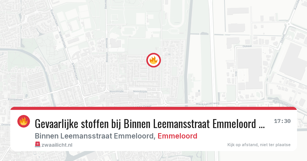 Gevaarlijke stoffen bij Binnen Leemansstraat Emmeloord in Emmeloord — 30 apr 2026