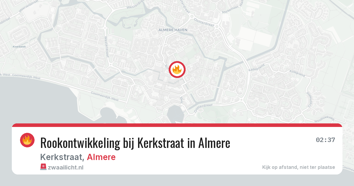 Rookontwikkeling bij Kerkstraat in Almere — 4 mrt 2026