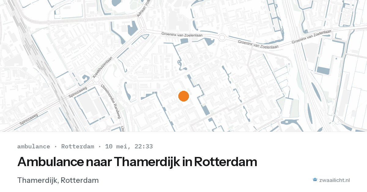 Ambulance naar Thamerdijk in Rotterdam — 10 mei 2026