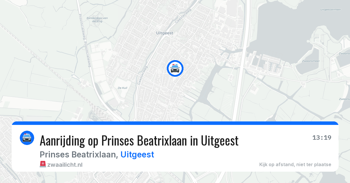 Aanrijding op Prinses Beatrixlaan in Uitgeest — 25 mei 2026