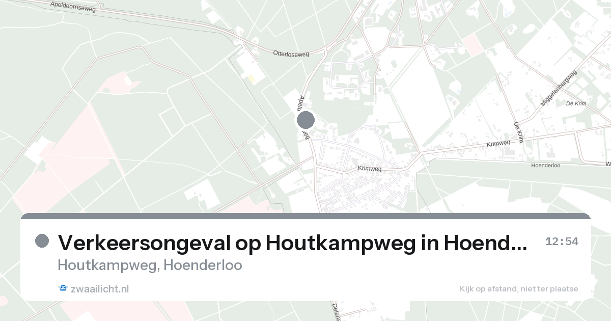 Verkeersongeval op Houtkampweg in Hoenderloo — 23 aug 2026