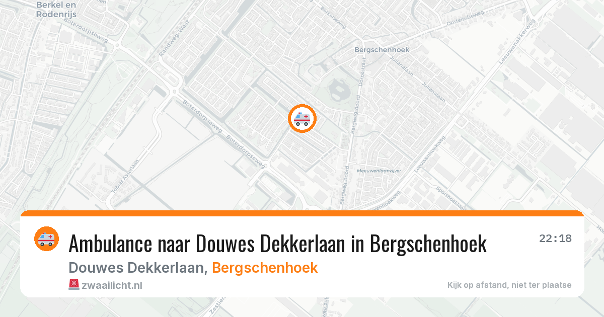 Ambulance naar Douwes Dekkerlaan in Bergschenhoek — 20 mrt 2026
