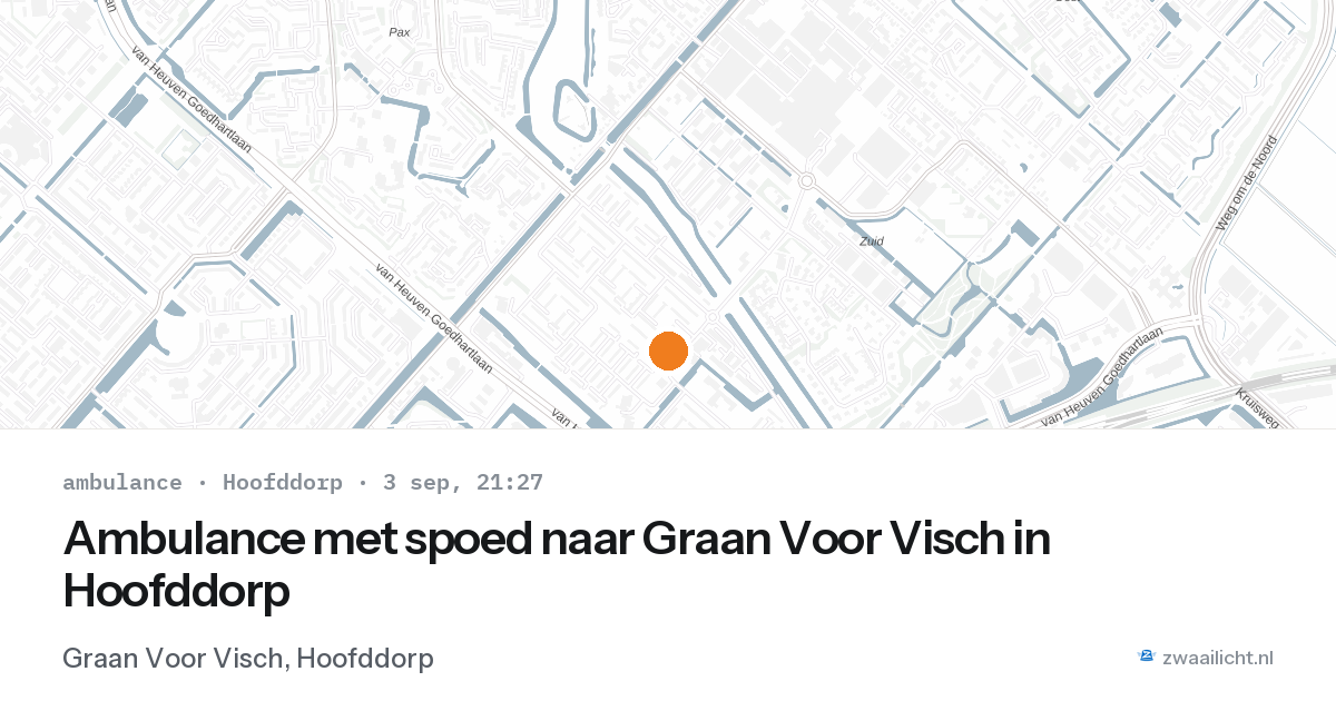 Ambulance met spoed naar Graan Voor Visch in Hoofddorp — 3 sep 2026