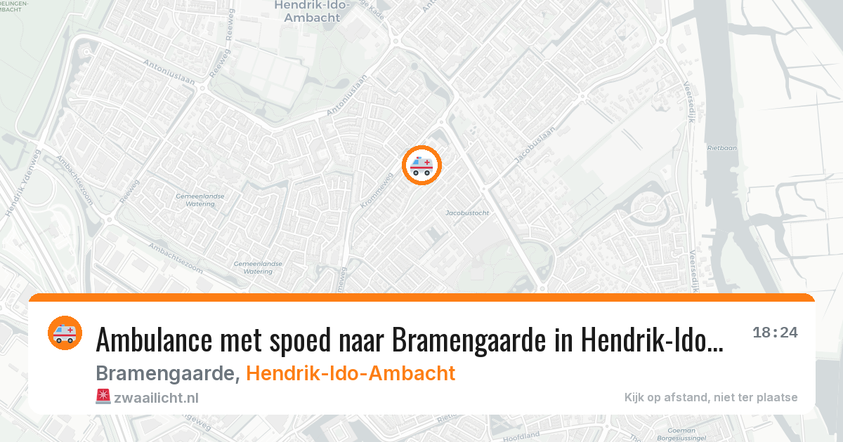 Ambulance met spoed naar Bramengaarde in Hendrik-Ido-Ambacht — 28 mrt 2026