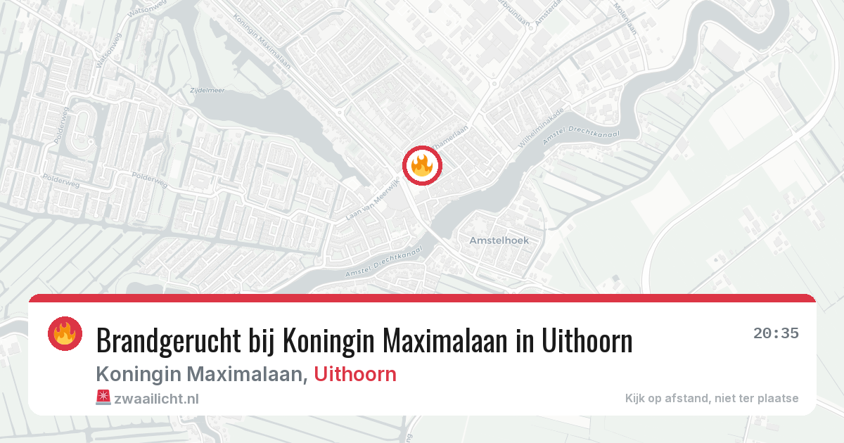 Brandgerucht bij Koningin Maximalaan in Uithoorn — 29 mei 2026