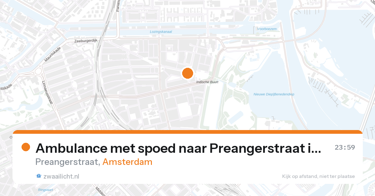 Ambulance met spoed naar Preangerstraat in Amsterdam — 25 aug 2026