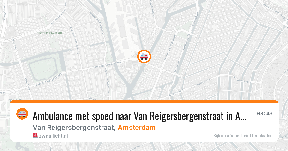 Ambulance met spoed naar Van Reigersbergenstraat in Amsterdam — 17 mei 2026