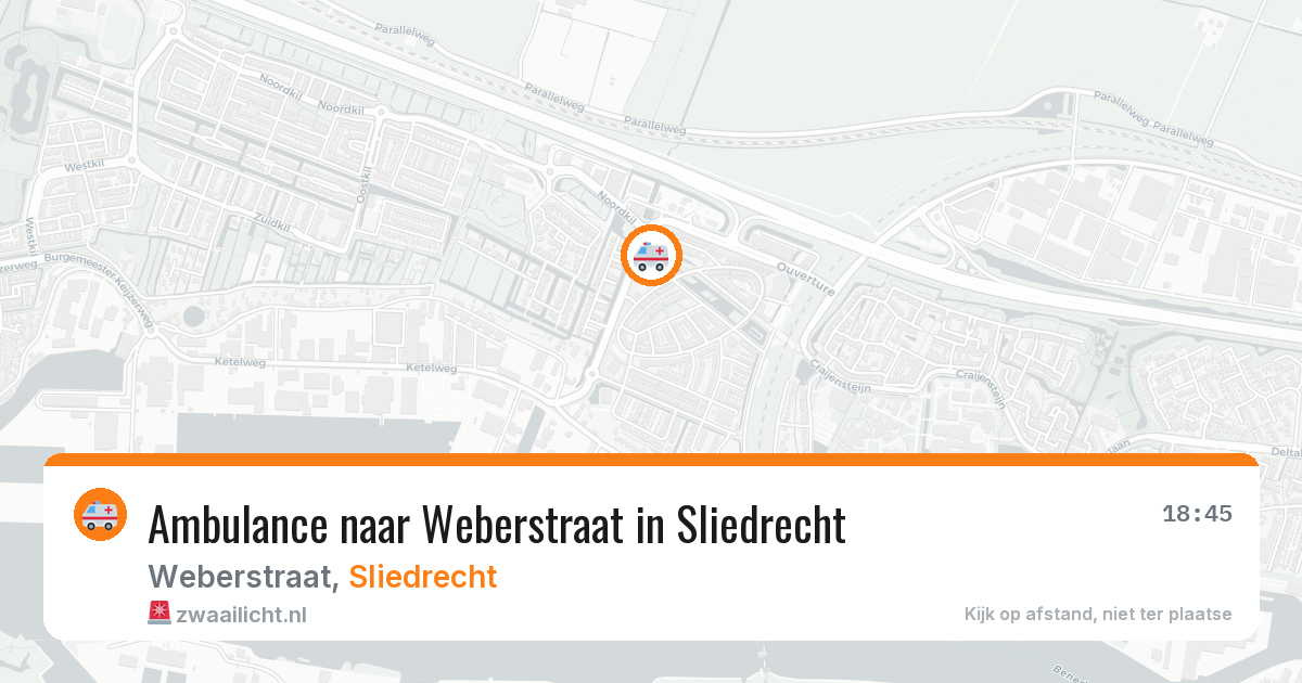 Ambulance naar Weberstraat in Sliedrecht — 21 jul 2026