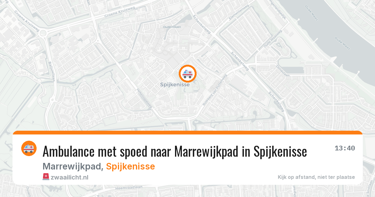 Ambulance met spoed naar Marrewijkpad in Spijkenisse — 1 aug 2026
