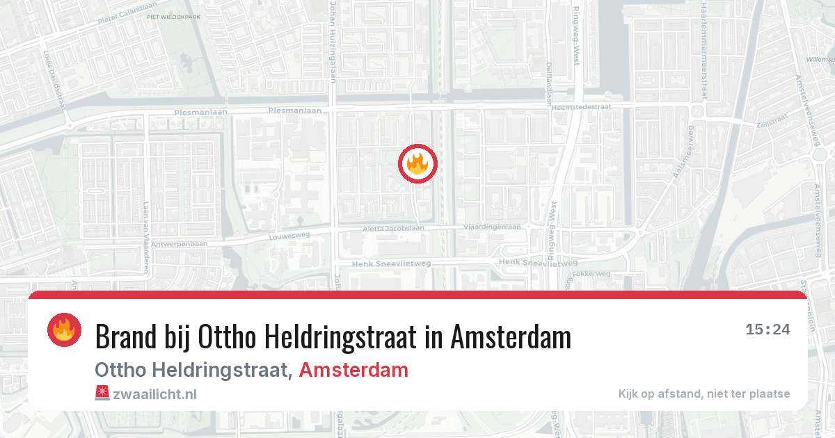 Brand bij Ottho Heldringstraat in Amsterdam — 22 mrt 2026