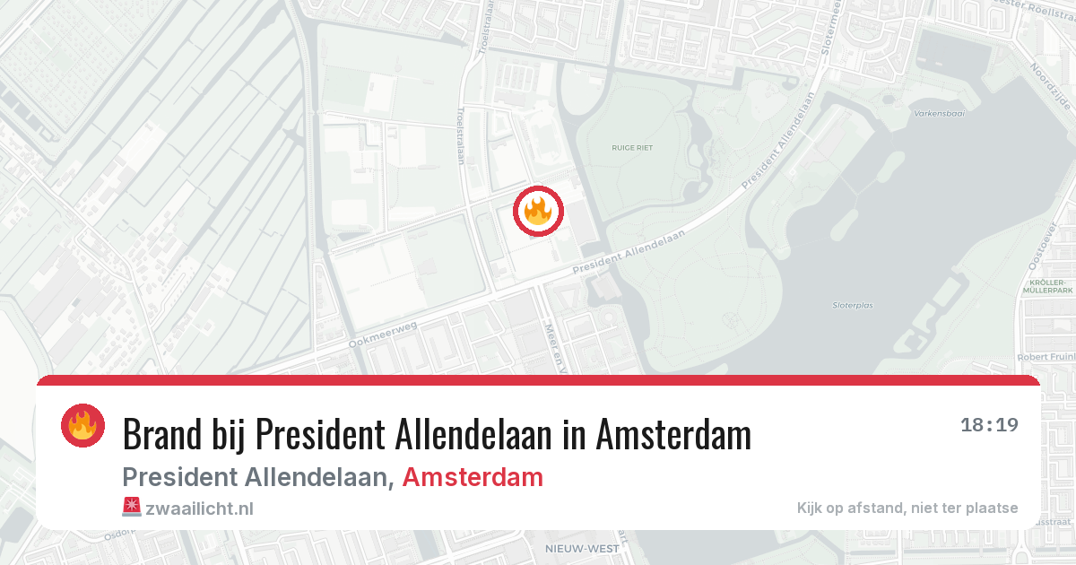Brand bij President Allendelaan in Amsterdam — 6 aug 2026