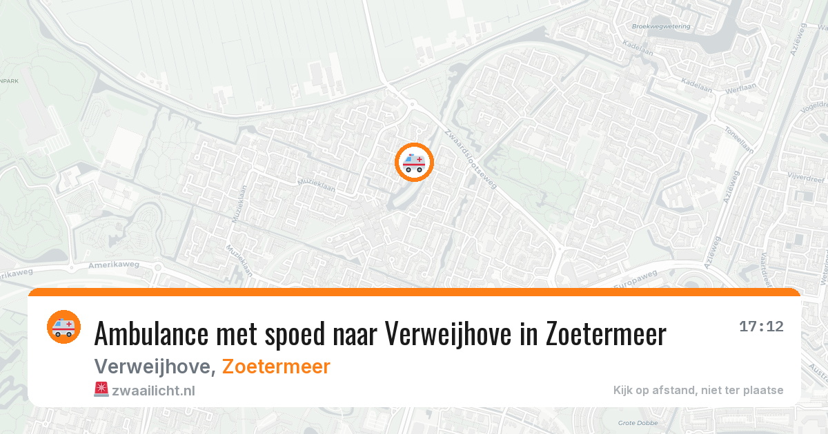 Ambulance met spoed naar Verweijhove in Zoetermeer — 19 jun 2026