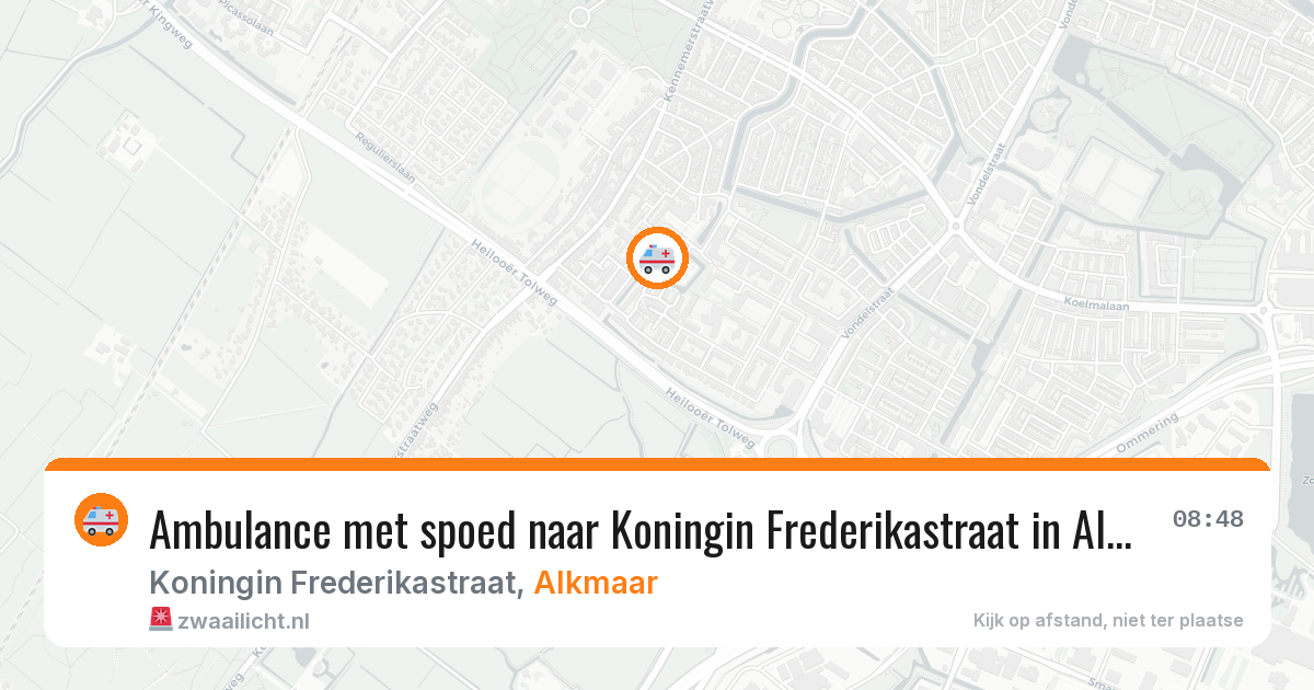 Ambulance met spoed naar Koningin Frederikastraat in Alkmaar — 5 aug 2026