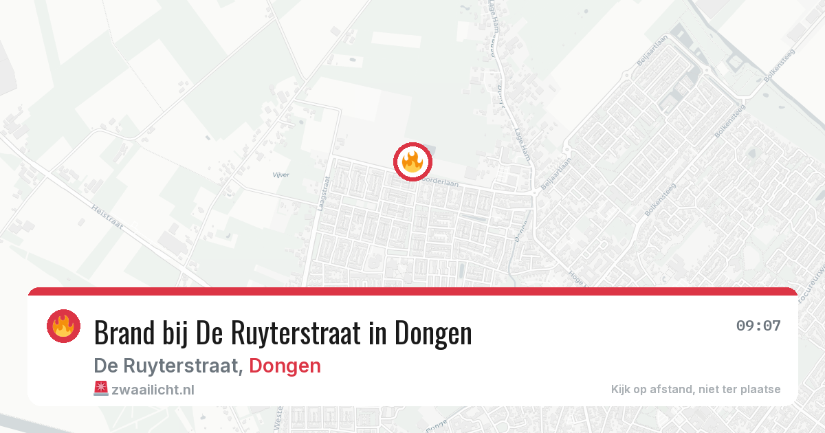 Brand bij De Ruyterstraat in Dongen — 25 jun 2026