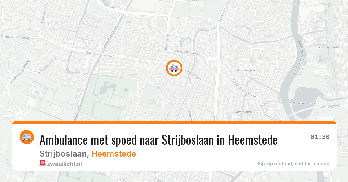 Ambulance met spoed naar Strijboslaan in Heemstede — 22 apr 2026