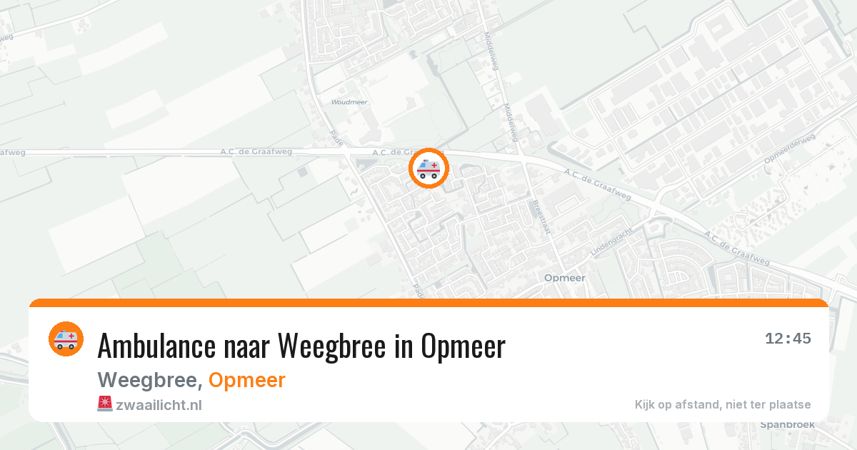 Ambulance naar Weegbree in Opmeer — 16 mrt 2026