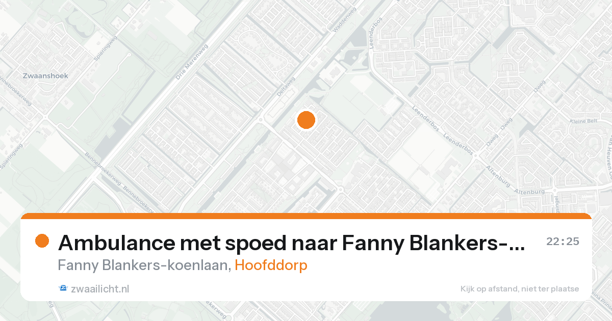 Ambulance met spoed naar Fanny Blankers-koenlaan in Hoofddorp — 1 jun 2026