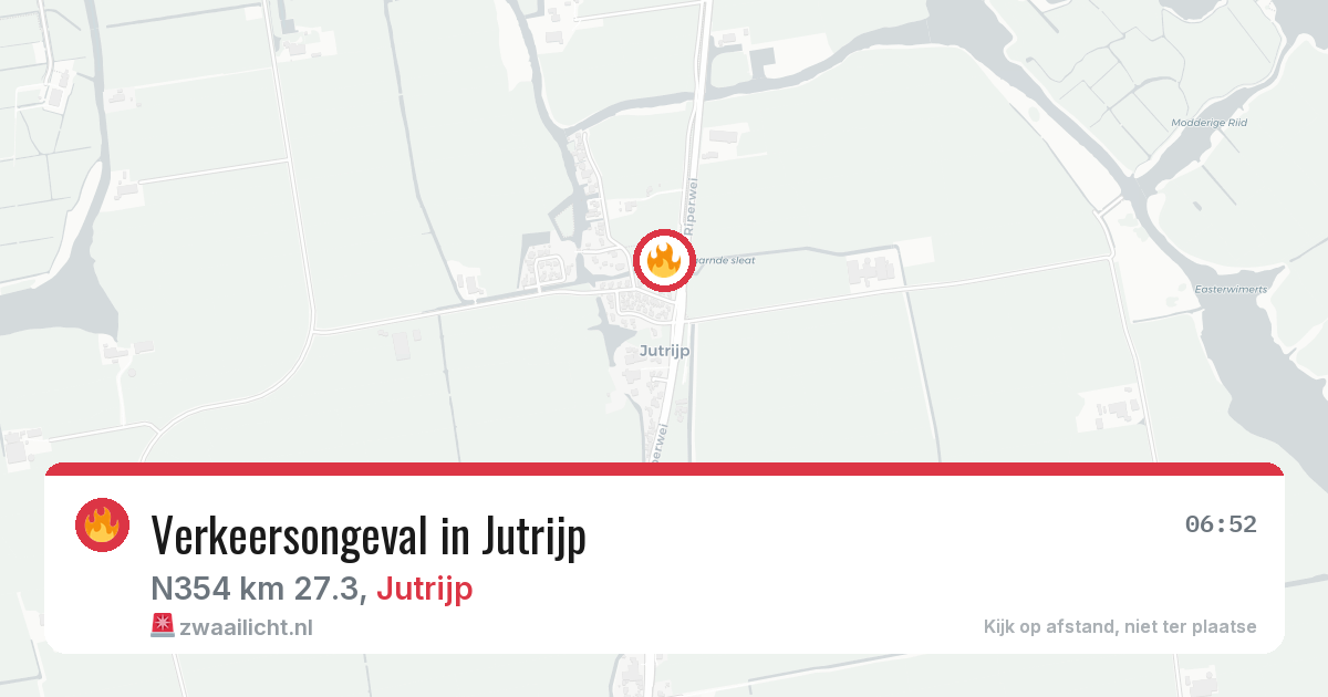Verkeersongeval in Jutrijp — 1 jul 2026