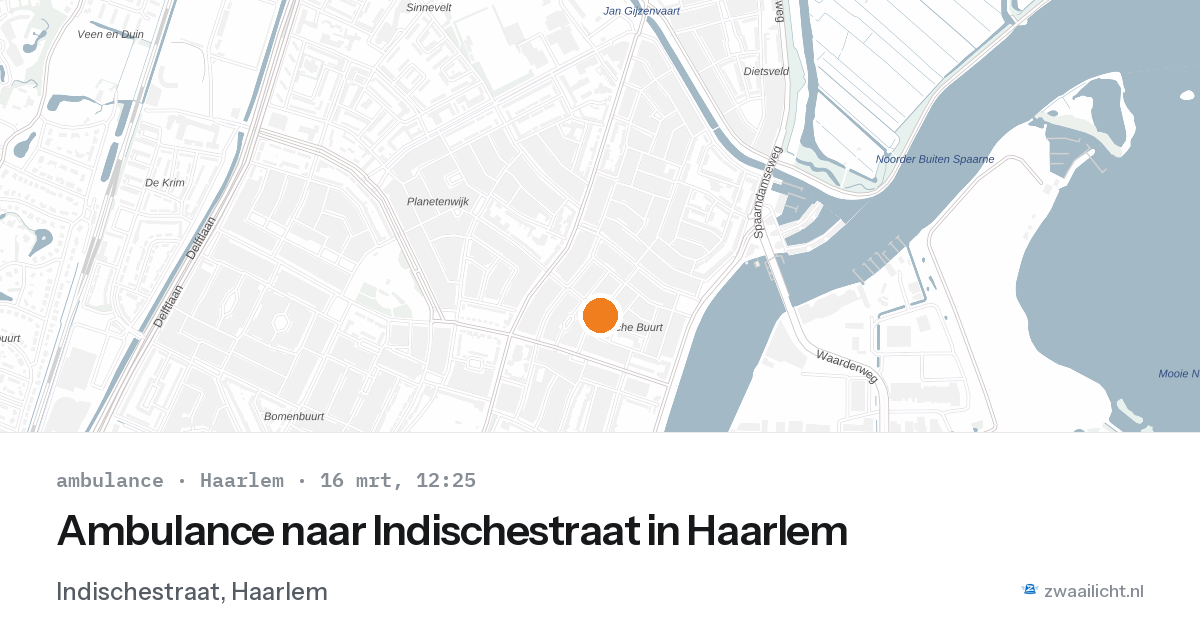 Ambulance naar Indischestraat in Haarlem — 16 mrt 2026