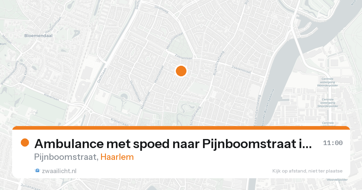 Ambulance met spoed naar Pijnboomstraat in Haarlem — 18 aug 2026