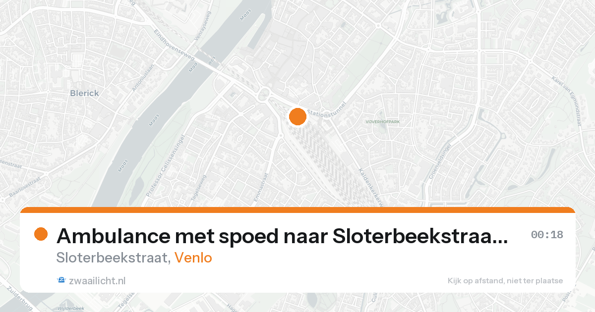 Ambulance met spoed naar Sloterbeekstraat in Venlo — 18 aug 2026