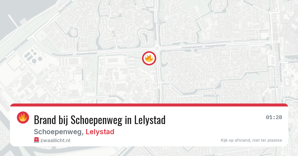 Brand bij Schoepenweg in Lelystad — 29 mrt 2026
