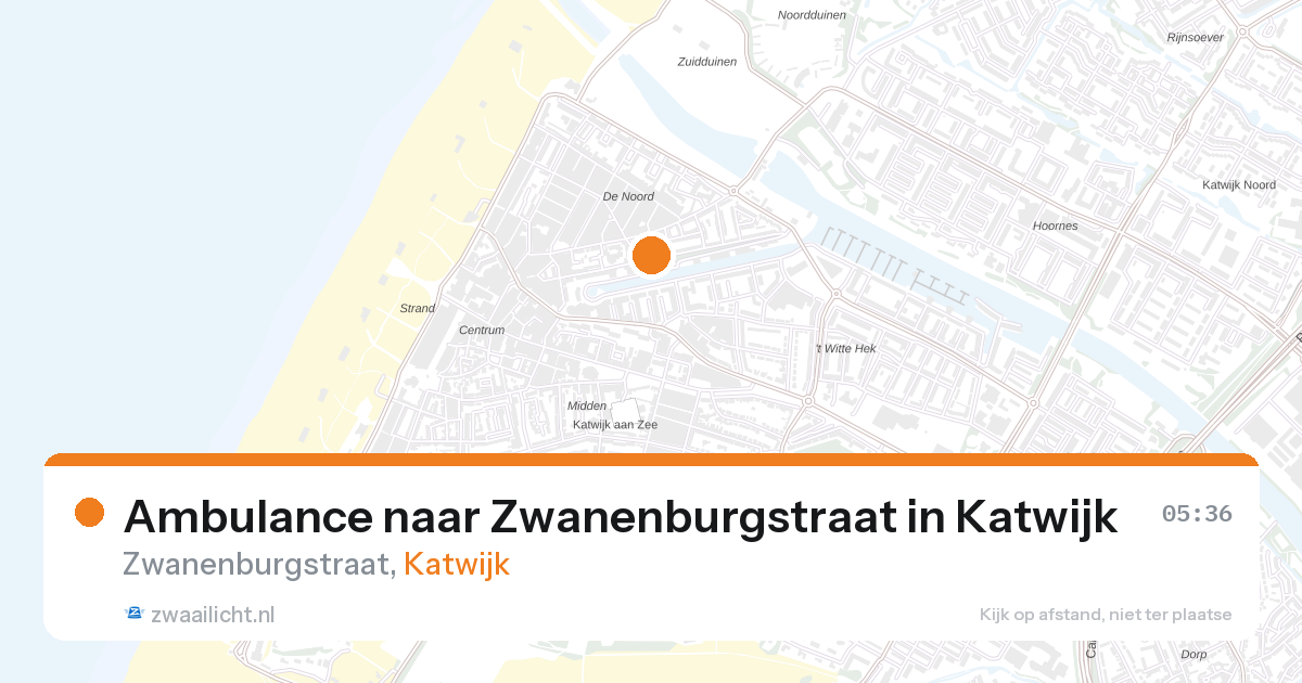 Ambulance naar Zwanenburgstraat in Katwijk — 20 jul 2026