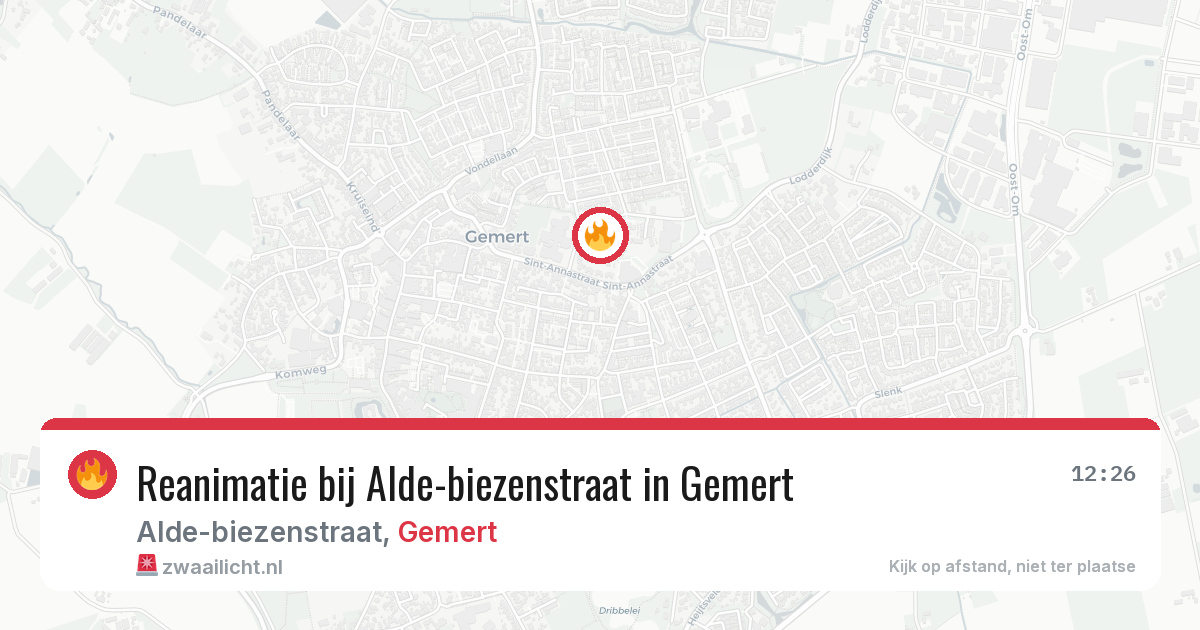 Reanimatie bij Alde-biezenstraat in Gemert — 29 jan 2026