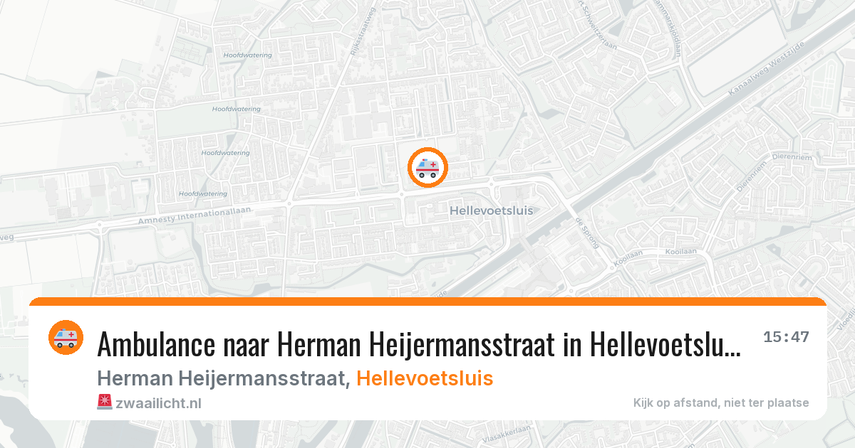 Ambulance naar Herman Heijermansstraat in Hellevoetsluis — 14 aug 2026