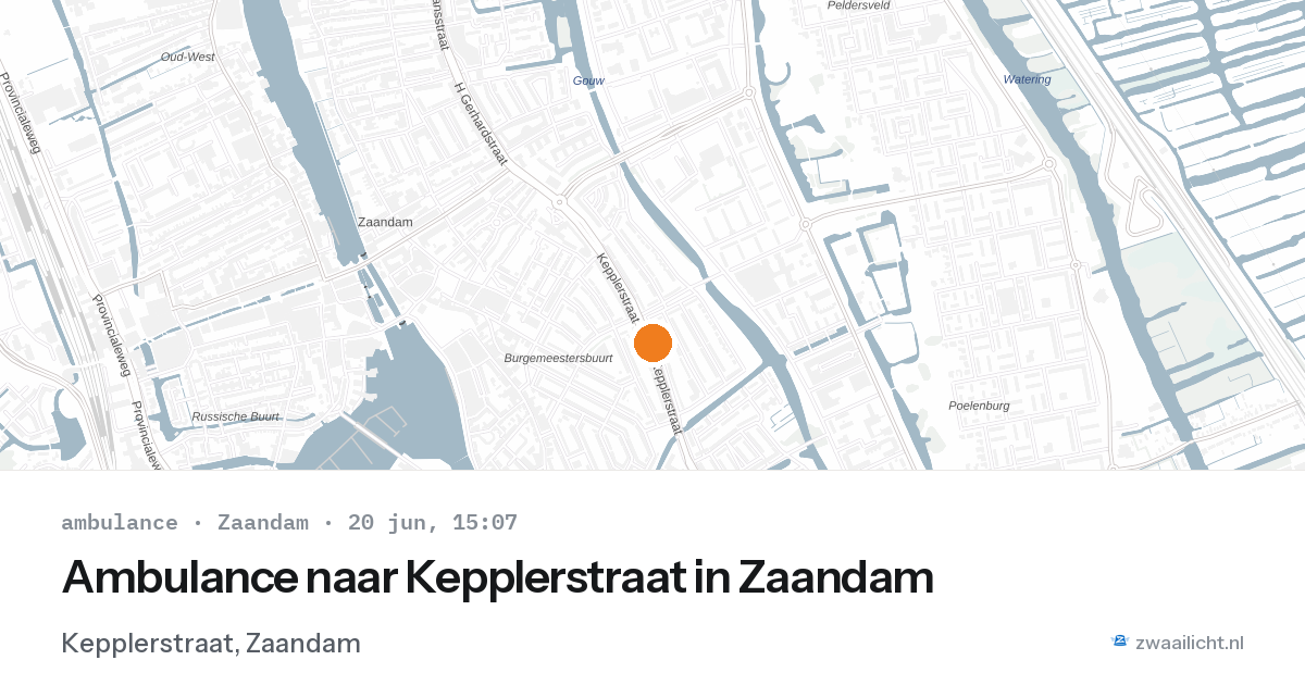 Ambulance naar Kepplerstraat in Zaandam — 20 jun 2026