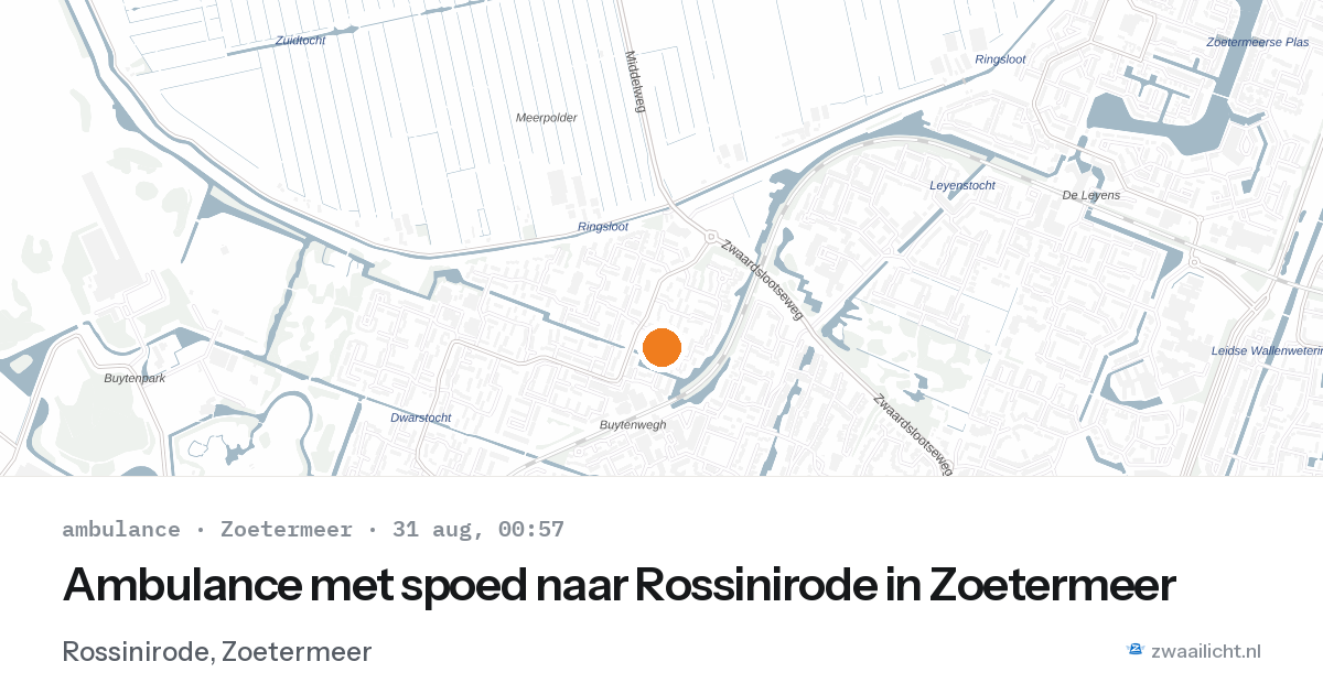 Ambulance met spoed naar Rossinirode in Zoetermeer — 30 aug 2026