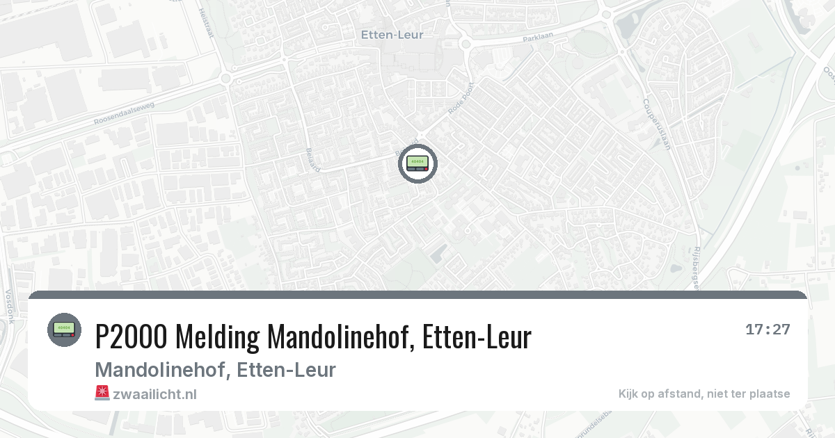 P2000 Melding Mandolinehof, Etten-Leur — 5 jul 2026