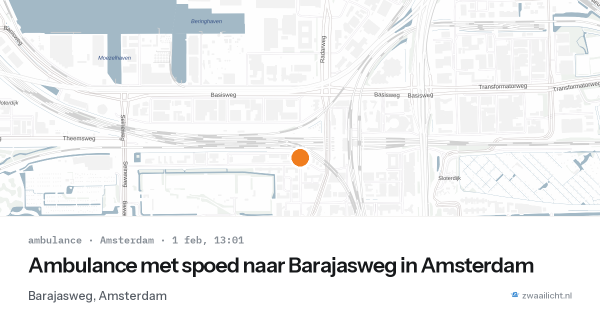 Ambulance met spoed naar Barajasweg in Amsterdam — 1 feb 2026