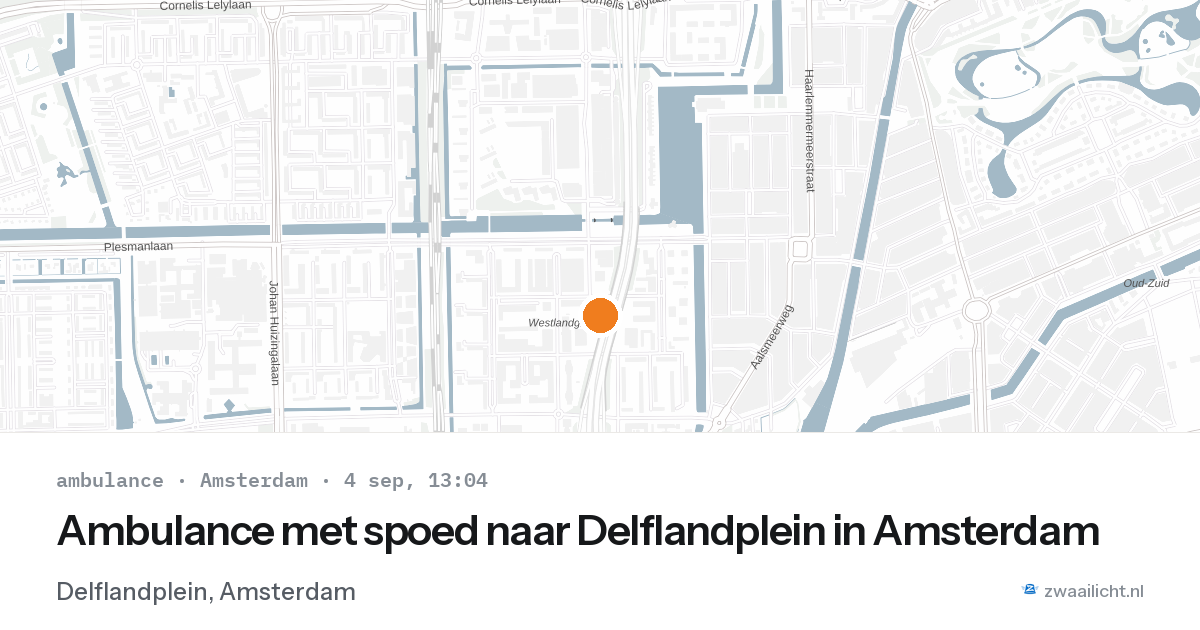 Ambulance met spoed naar Delflandplein in Amsterdam — 4 sep 2026