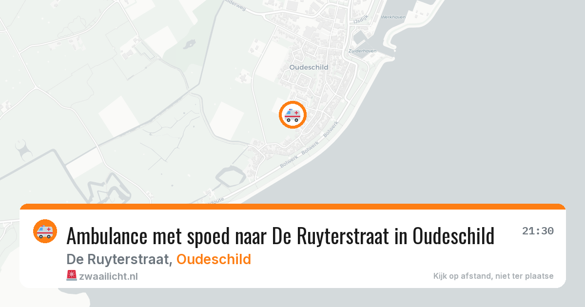 Ambulance met spoed naar De Ruyterstraat in Oudeschild — 5 jul 2026