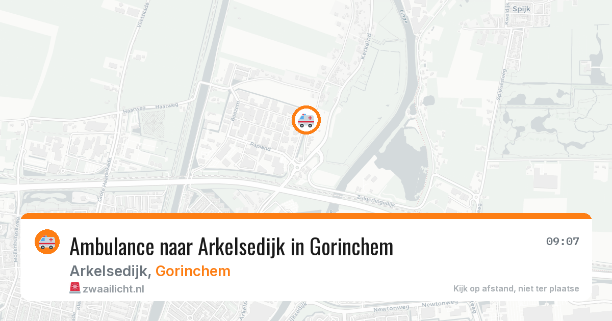Ambulance naar Arkelsedijk in Gorinchem — 20 jul 2026