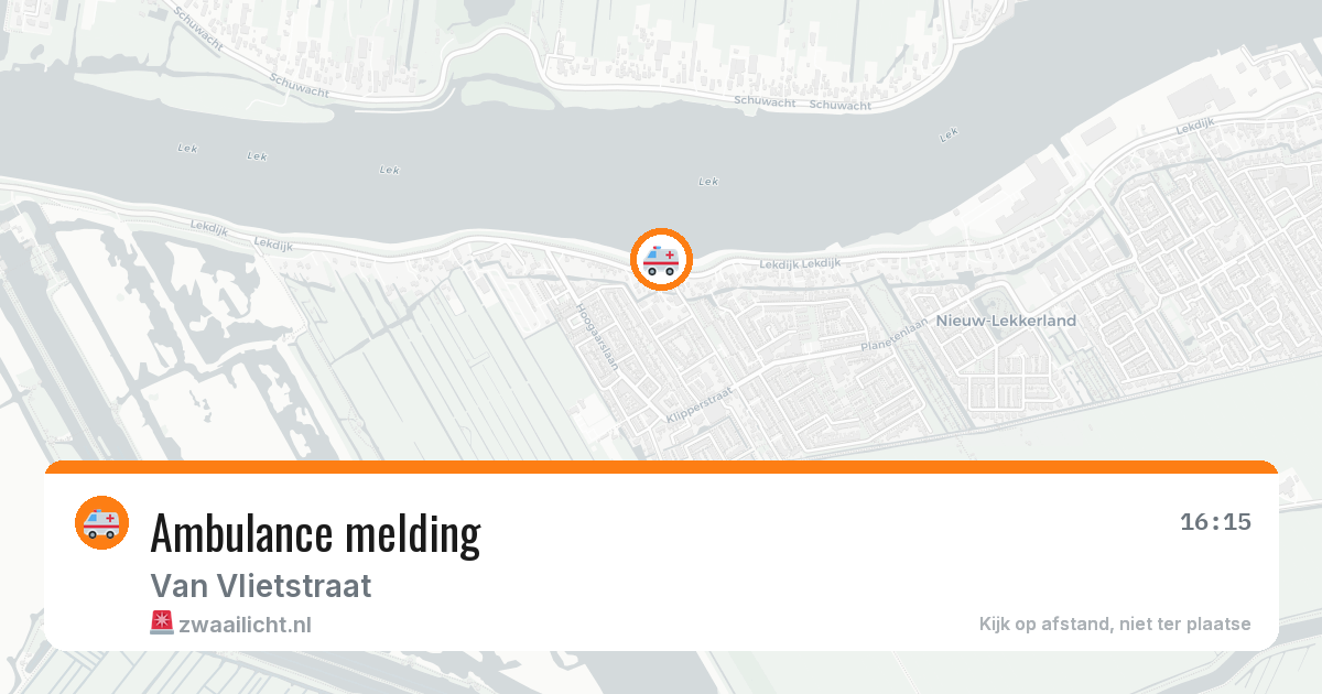 Ambulance naar Van Vlietstraat in 3262GM — 7 jul 2026