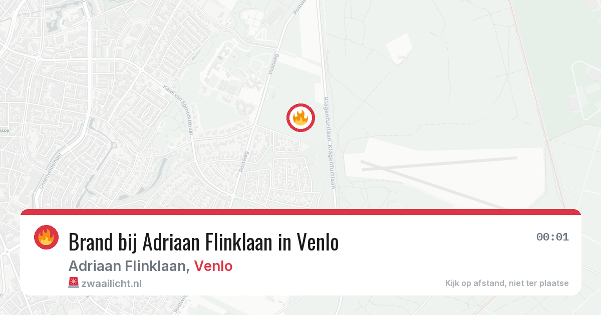 Brand bij Adriaan Flinklaan in Venlo — 29 apr 2026