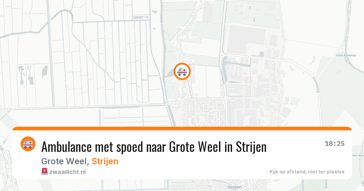 Ambulance met spoed naar Grote Weel in Strijen — 13 aug 2026