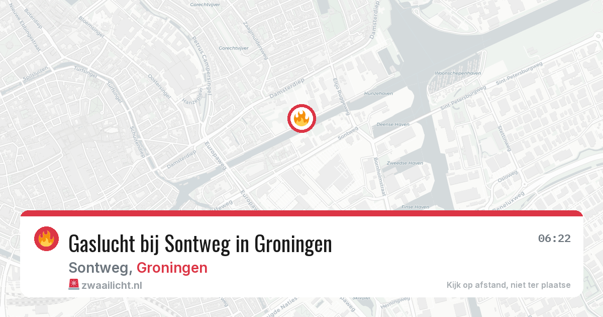 Gaslucht bij Sontweg in Groningen — 12 aug 2026