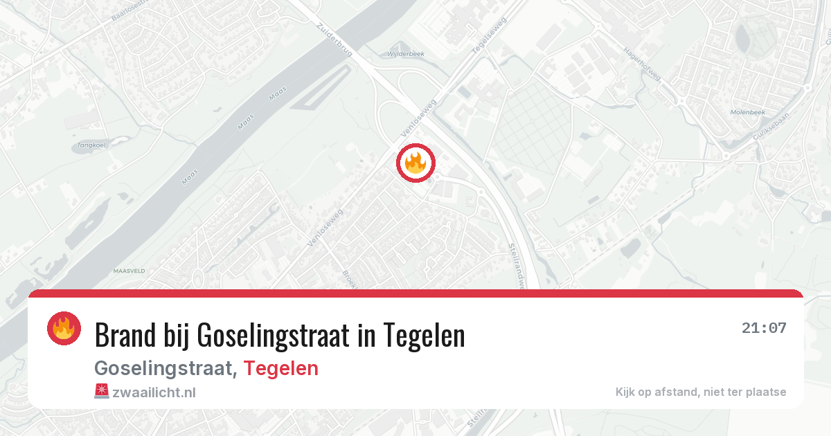 Brand bij Goselingstraat in Tegelen — 15 apr 2026