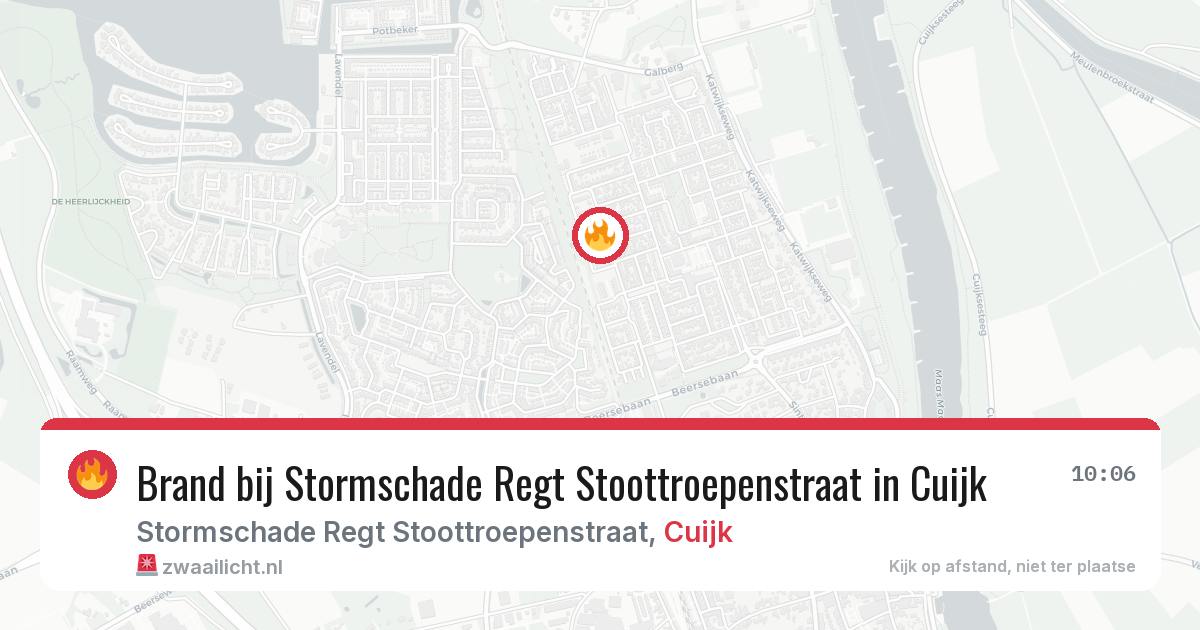 Brand bij Stormschade Regt Stoottroepenstraat in Cuijk — 27 jun 2026