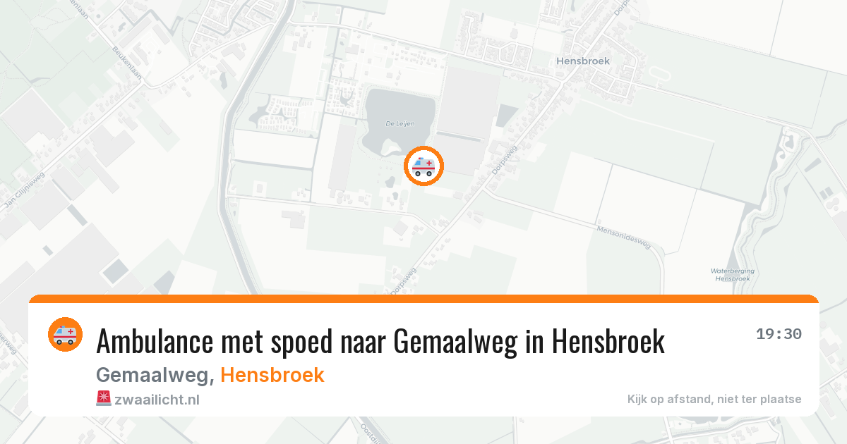 Ambulance met spoed naar Gemaalweg in Hensbroek — 27 jul 2026