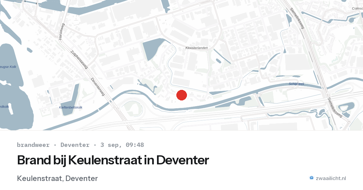 Brand bij Keulenstraat in Deventer — 3 sep 2026