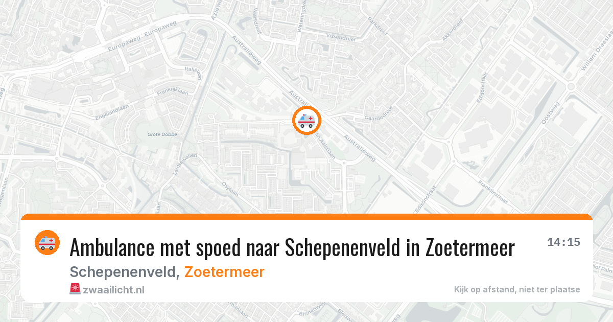 Ambulance met spoed naar Schepenenveld in Zoetermeer — 9 aug 2026