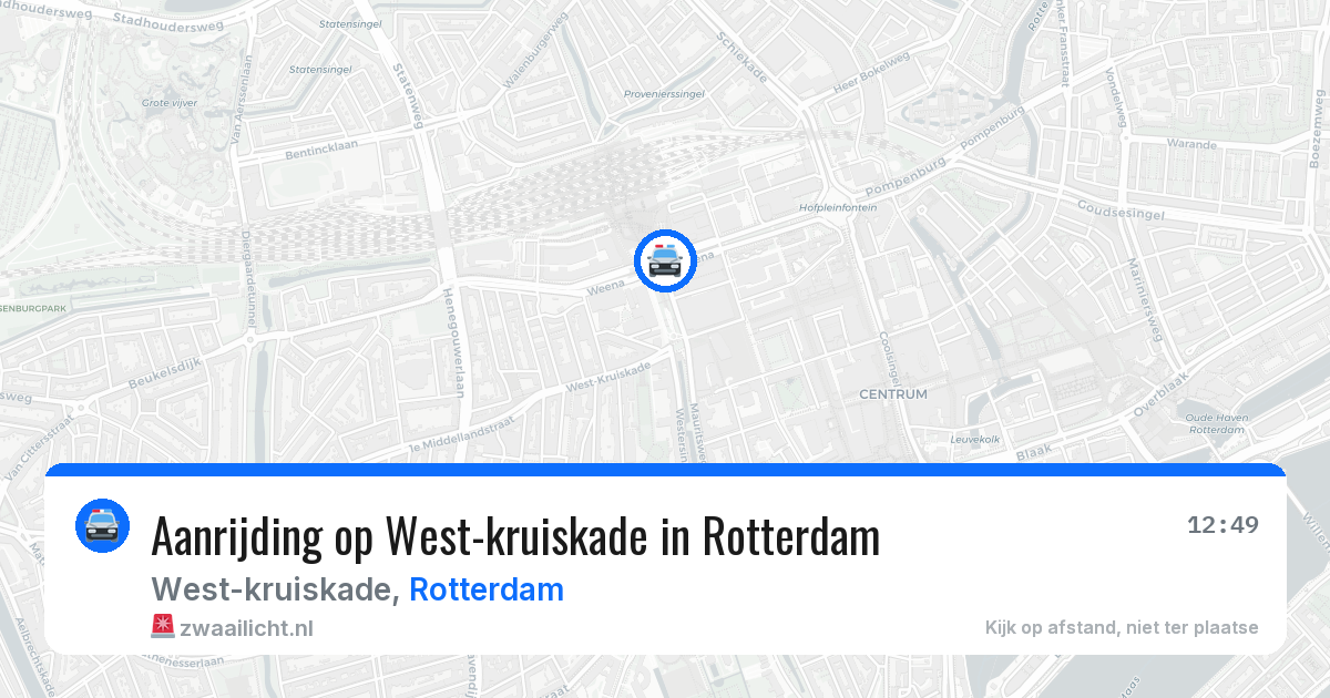 Aanrijding op West-kruiskade in Rotterdam — 26 apr 2026