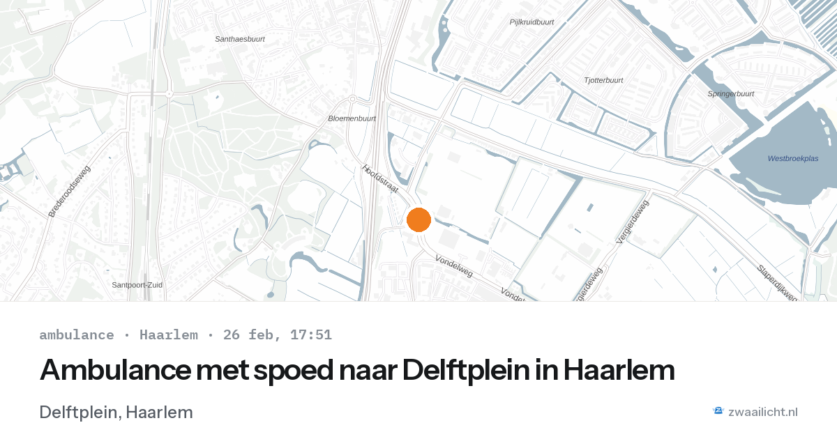 Ambulance met spoed naar Delftplein in Haarlem — 26 feb 2026